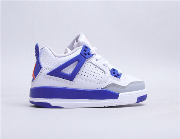 Youth Running weapon Super Quality Air Jordan 4 White/Blue Shoes 029